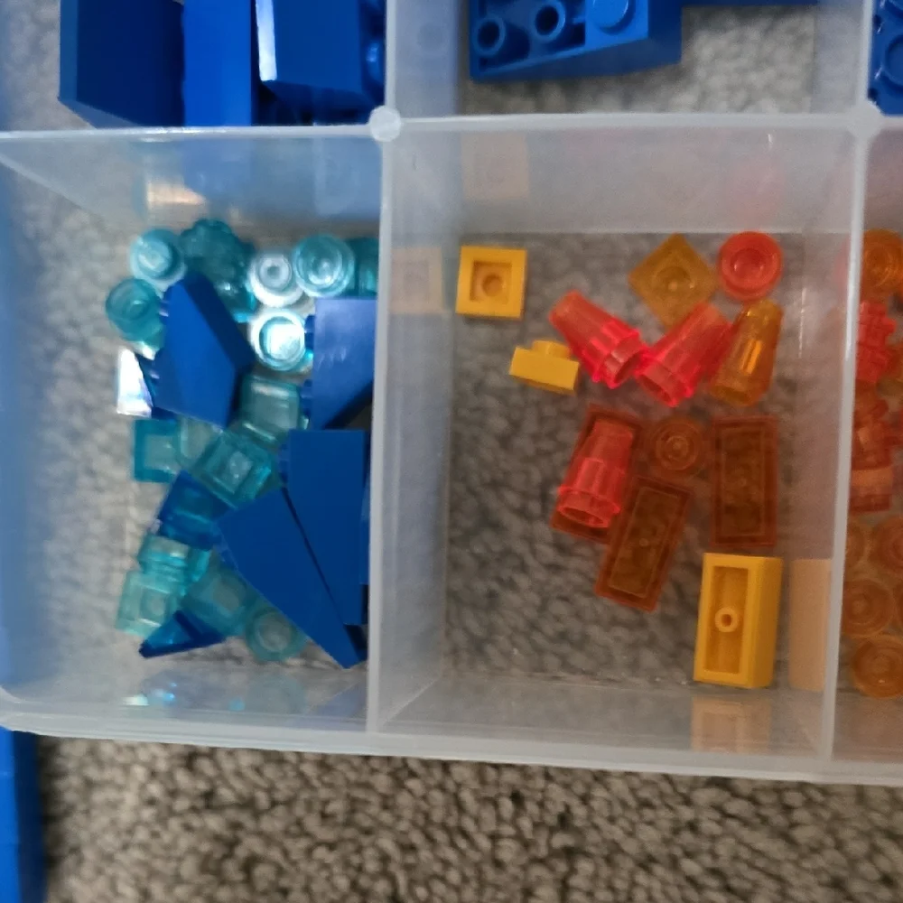 LEGO Bundle of Blue and Orange Building Blocks Set with Container